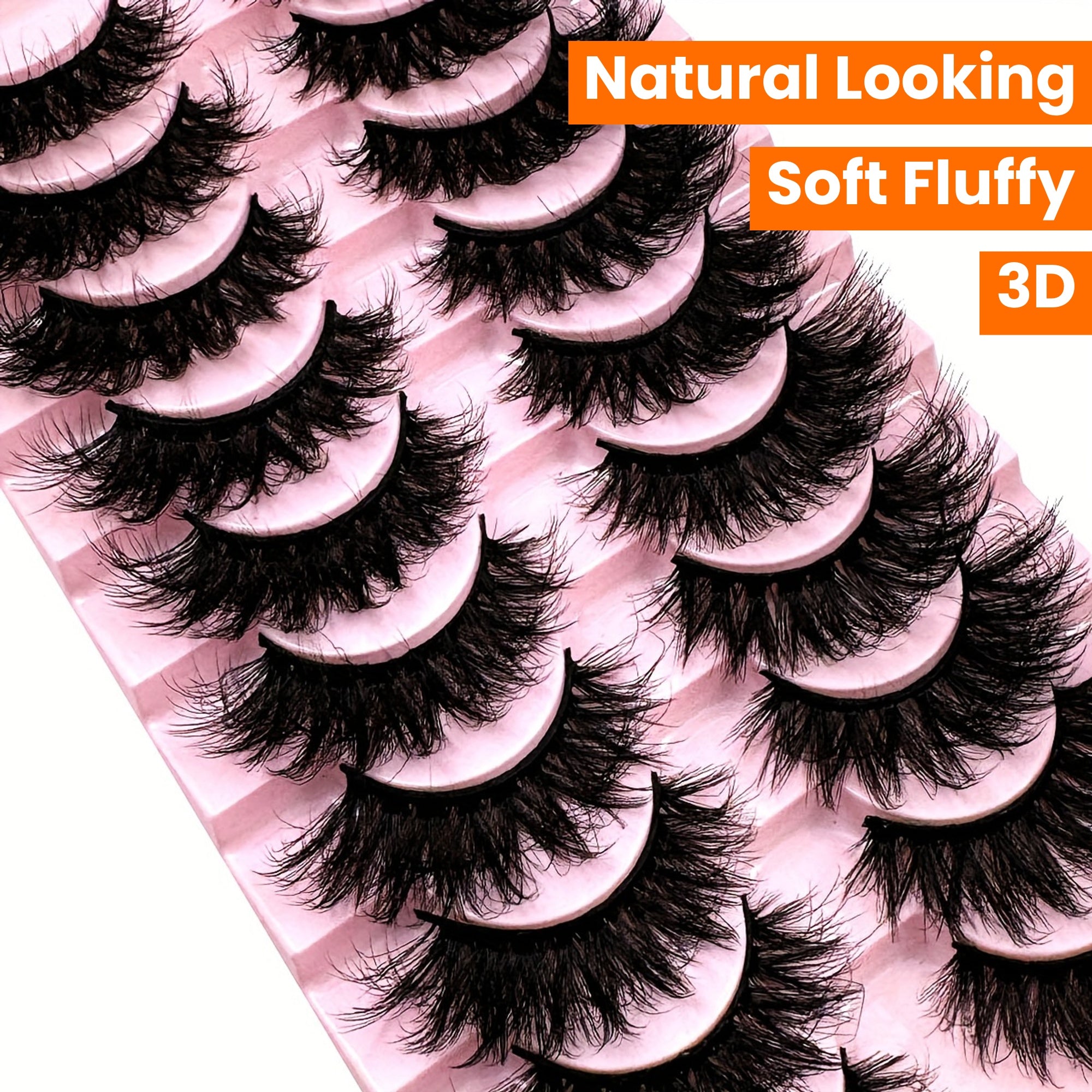 10 Pairs New False Eyelashes Cat Eye Fluffy False Mink Eyelashes 8D Wispy Eyelashes Dramatic Long Thick Curled False Eyelashes Natural Looking Soft Fluffy 3D False Eyelashes Russian Curled Eyelashes
